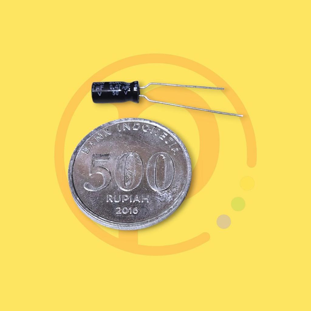 Elco 0.47uF 50V / Elko Kapasitor Capasitor 0,47 uF 50 Volt / Elco 0.47 uF 50V