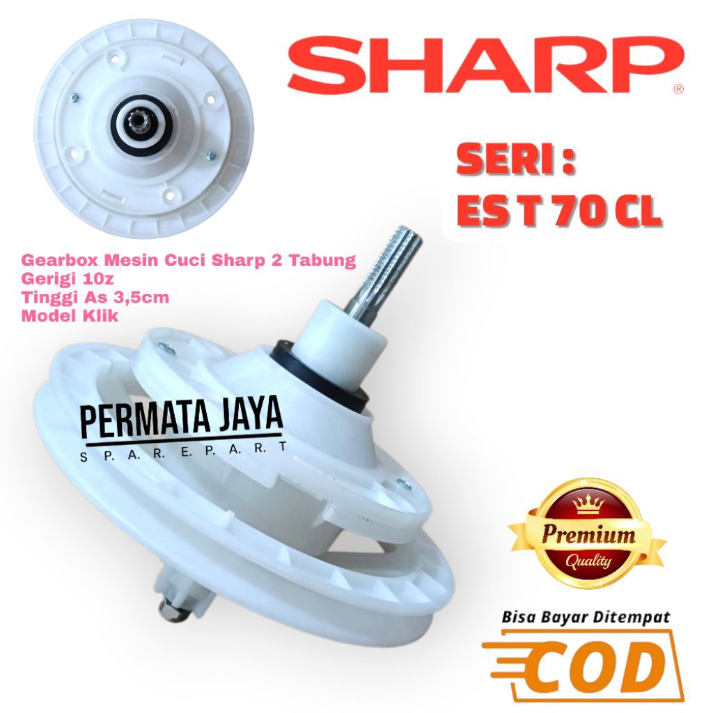 ES-T70CL GEARBOX MESIN CUCI SHARP 2 TABUNG GIGI 10 GIRBOX SHARP