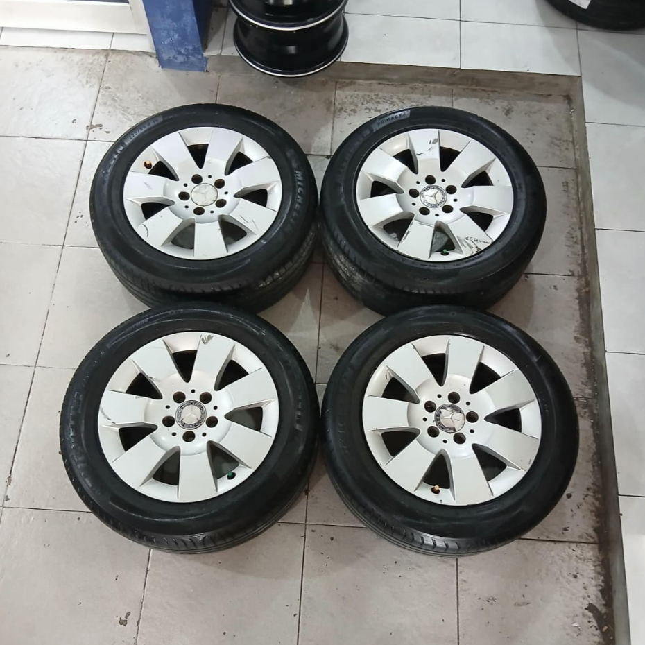 velg oem mercy r16x7,5 pcd 5x112 et45 + ban 225 55 r16 like new
