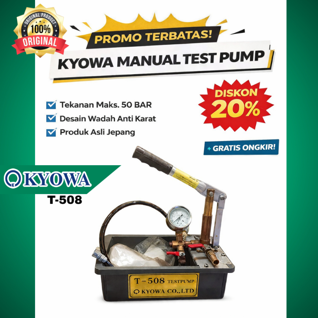 KYOWA MANUAL TEST PUMP T508 Manual test pump Tekanan 50 Bar Kyowa T 508