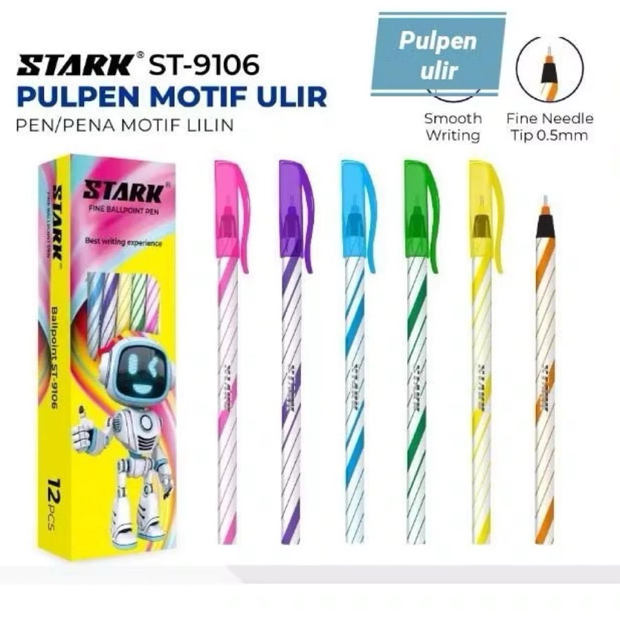 Isi 100 PCS Balpoint Tinta Import Murah  0.5mm Pulpen Hitam