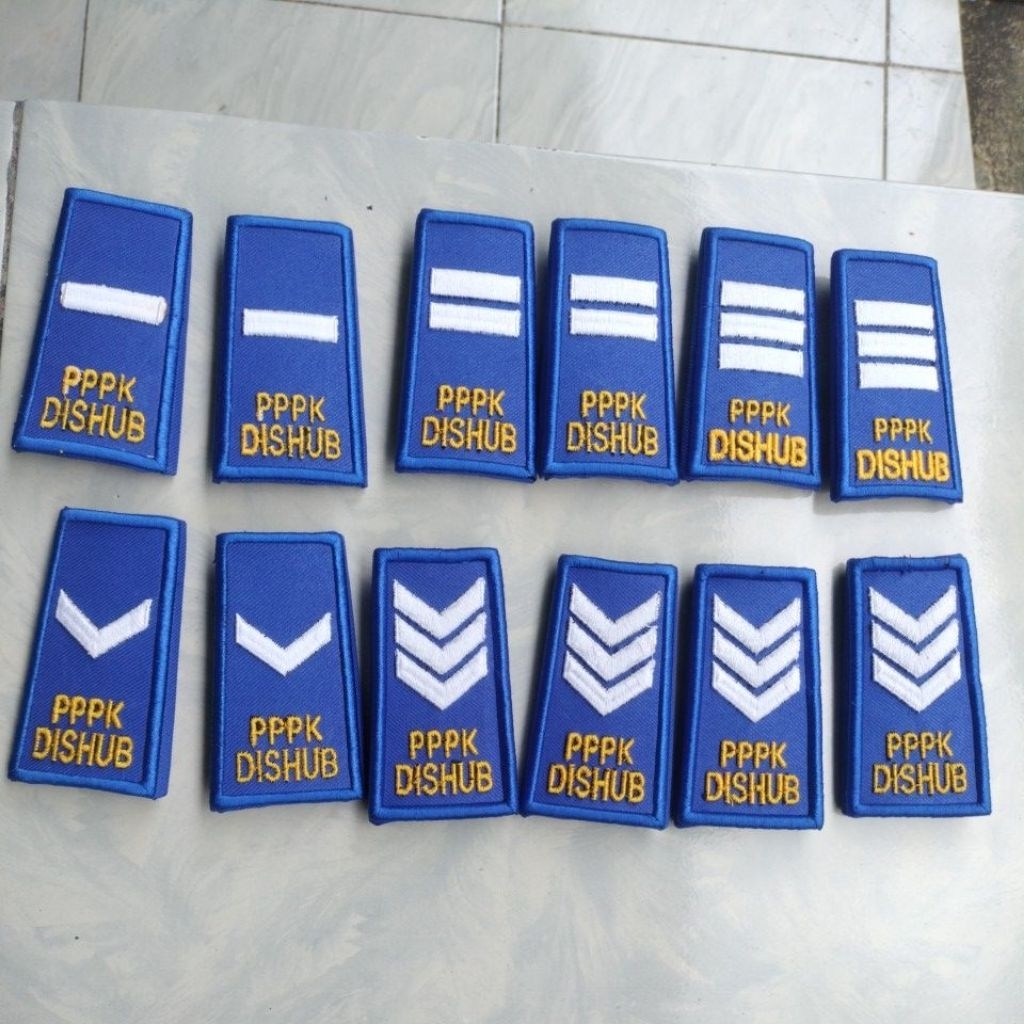Pangkat p3k dishub/pangkat dishub pppk bordir timbul/tanda pangkat p3k dishub