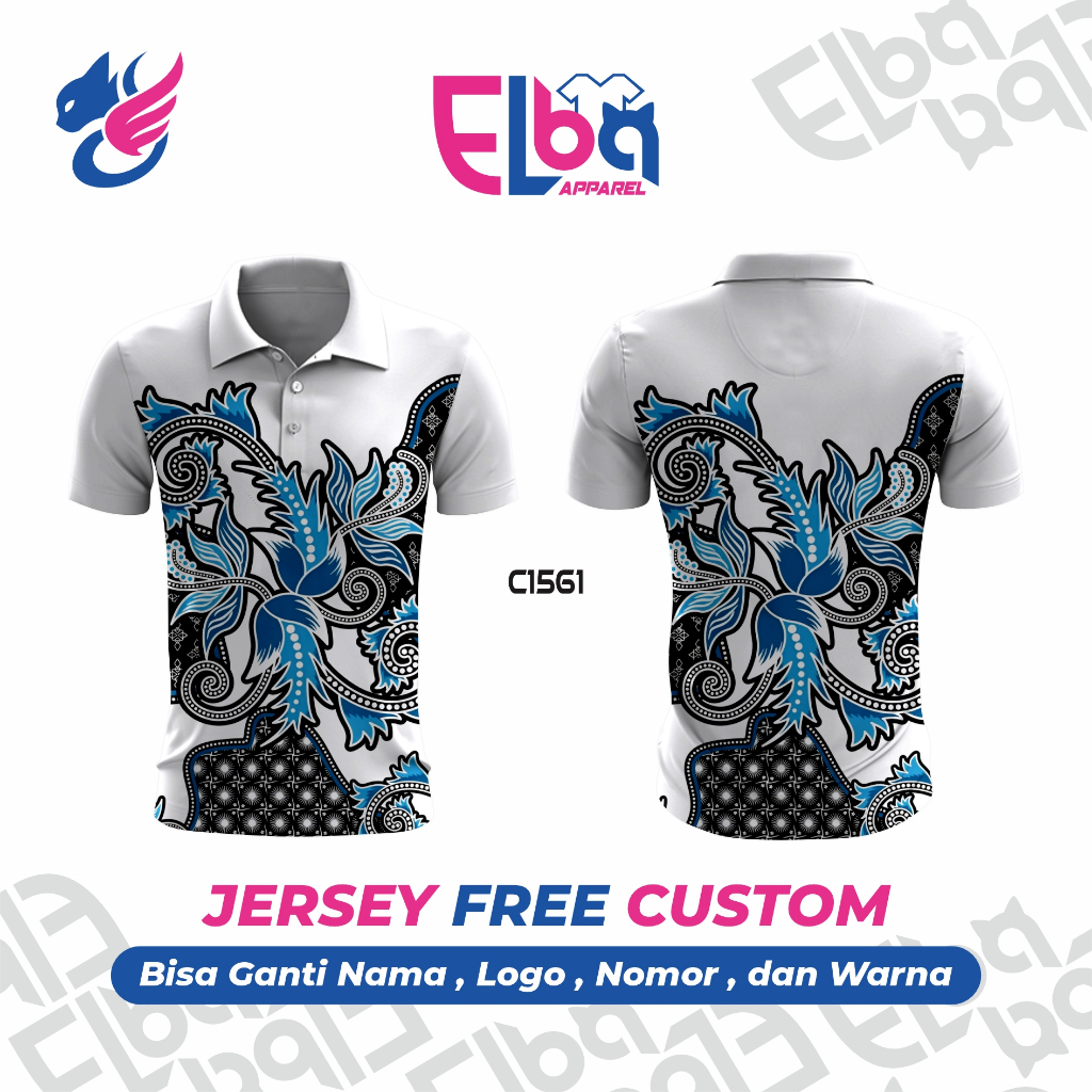 Kaos Jersey Kerah Batik Full Printing free custom