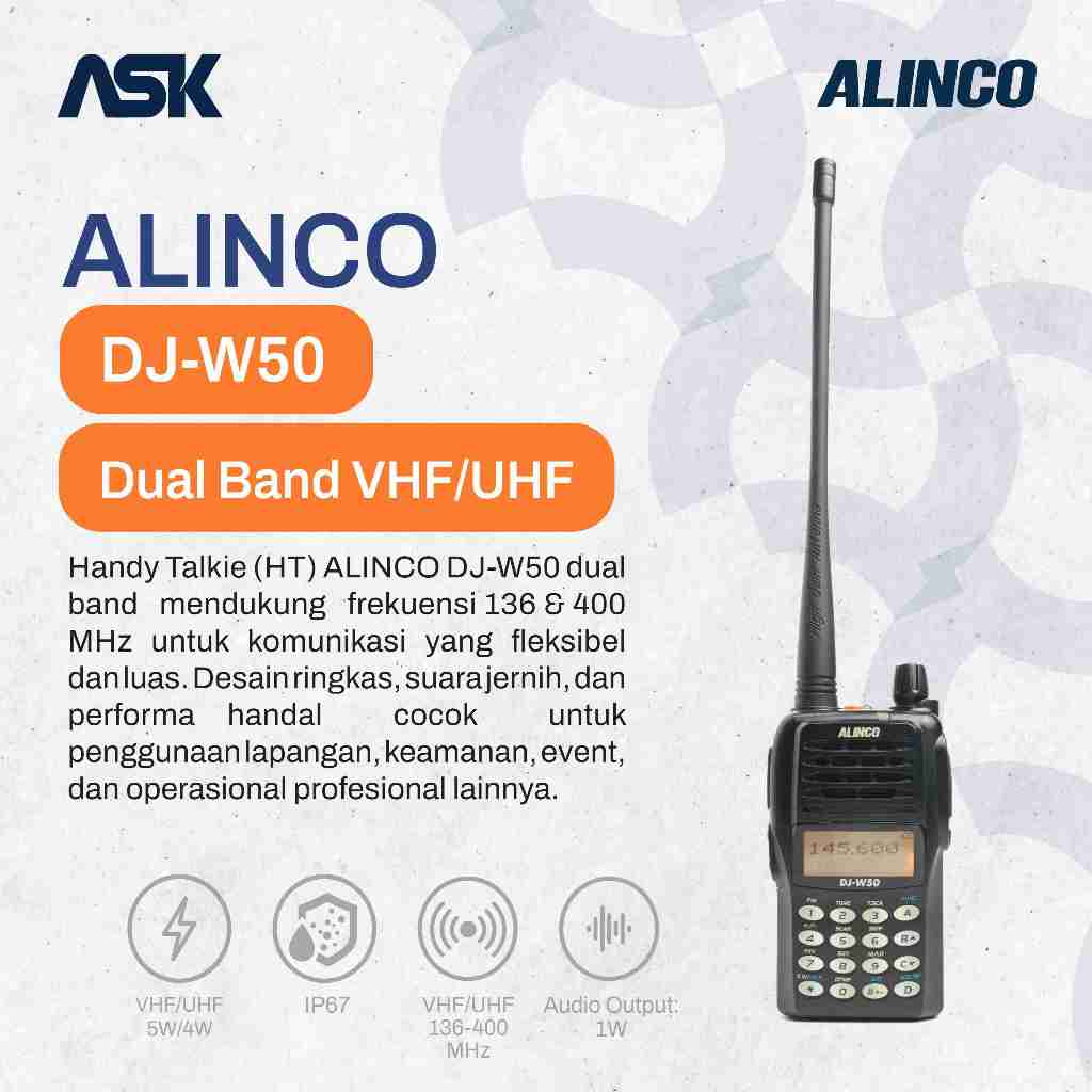 Handy Talky DJ-W50 ALINCO Dual-Band / HT DJ W50 ALINCO Dual Band
