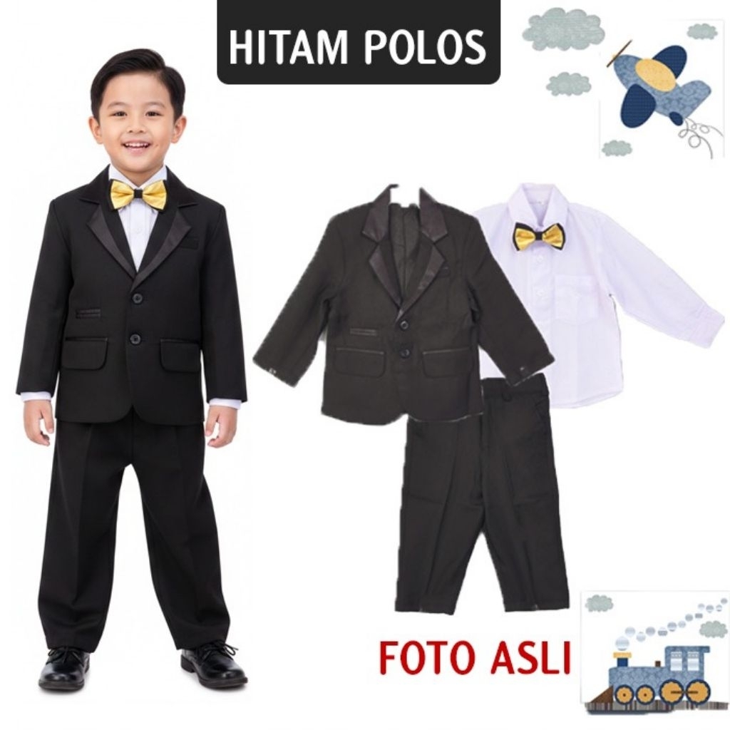 Jas Anak Murah Setelan Tuksedo Anak Jas Bayi Baju Pesta Bayi Setelan Jas Pesta Anak  Jas Anak Hitam