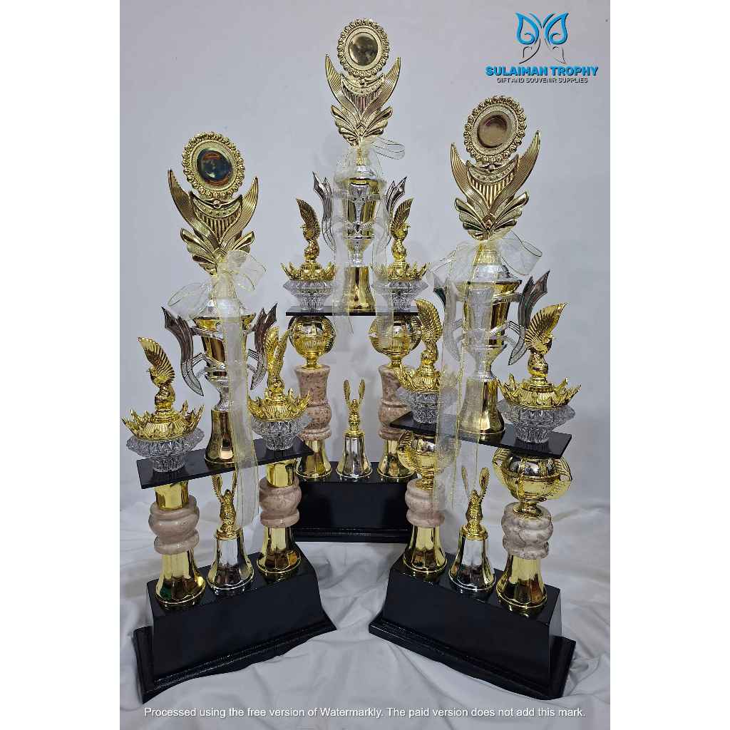 Piala Trophy Kaki 2 Premium Satuan/SET Bola / Futsal / Voli / Badminton / Bulutangkis / Buku / Al Qu