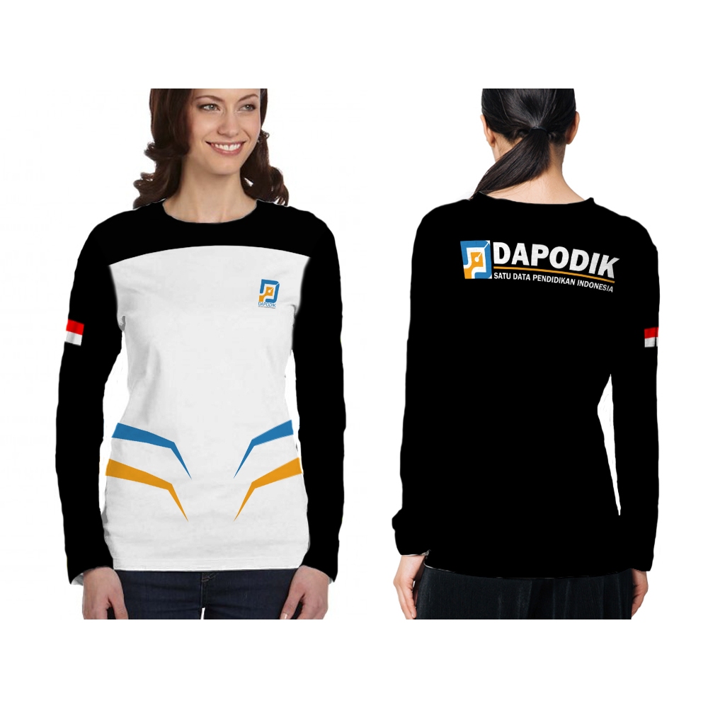 Kaos Operator Dapodik | Baju Dapodik Lengan Panjang | Jersey Wanita Operator Dapodik Custom Nama