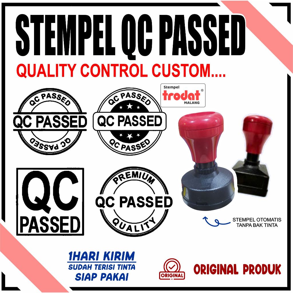 Stempel Custom QC PASSED / Stempel Otomatis QC PASSED / Stempel Flash Quality Control Custom