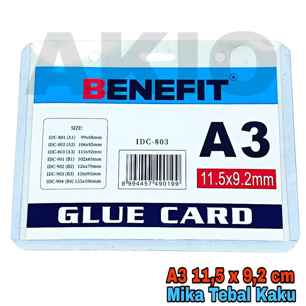 ID Card Holder Nametag Lanyard Kalung Mika Plastik A3 BENEFIT IDC-803 TEBAL 11,5x9,2 cm Tali Gantung
