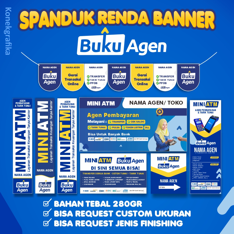 Spanduk Banner Baner Buku Agen Bukuagen Spanduk Banner Renda Bukuwarung Spanduk Konter Mini ATM Span
