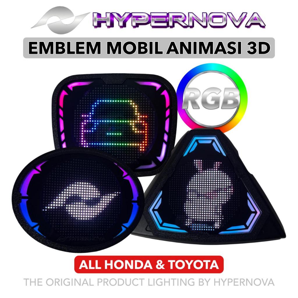 Promo Hypernova - Emblem Mobil Custom Animasi 3D Tahan Air Logo Grill Mobil Emblem Semua Tipe Mobil