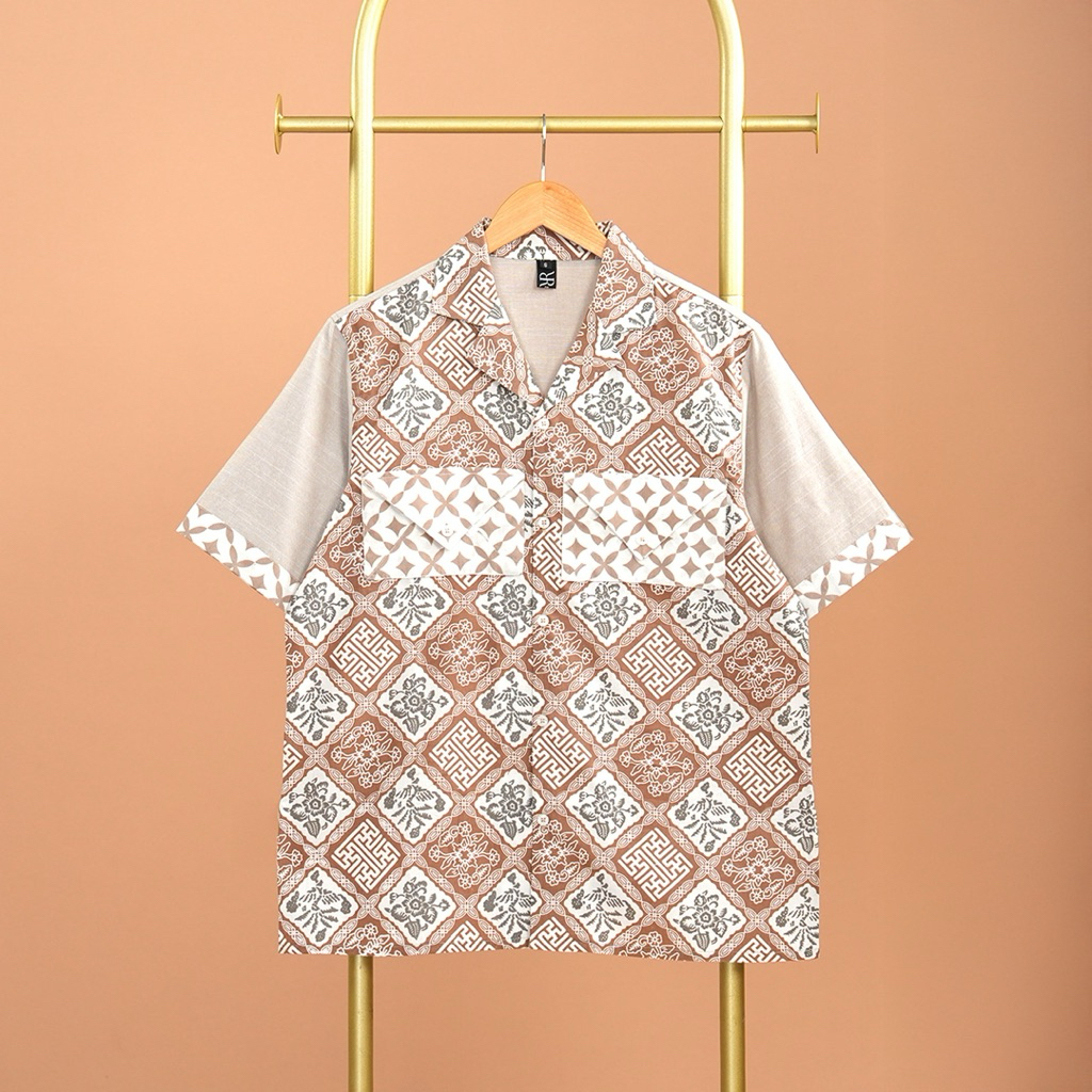 Kemeja Pria Batik AMPLOP Cream