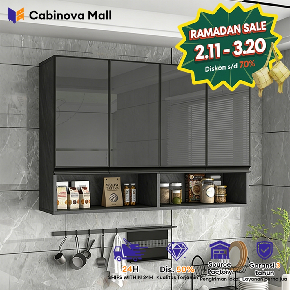 Kitchen Set Atas 4 Pintu Minimalis Lemari Gantung Aluminium Lemari Dapur Aluminium Lemari Serbaguna