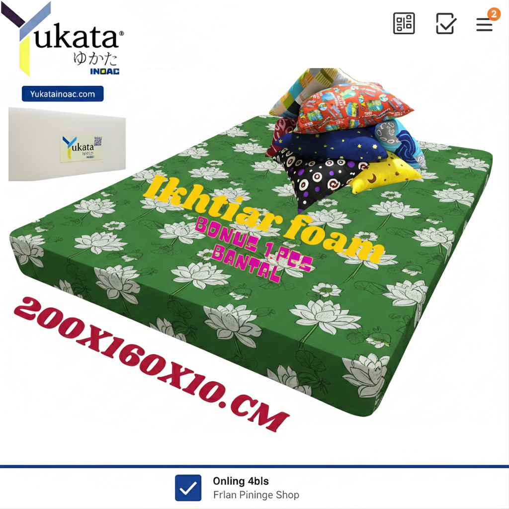 INOAC Yukata  Kasur Busa Yukata Custom no 2 tebal 10 cm Uk 200 X 160 X 10  matras Murah original