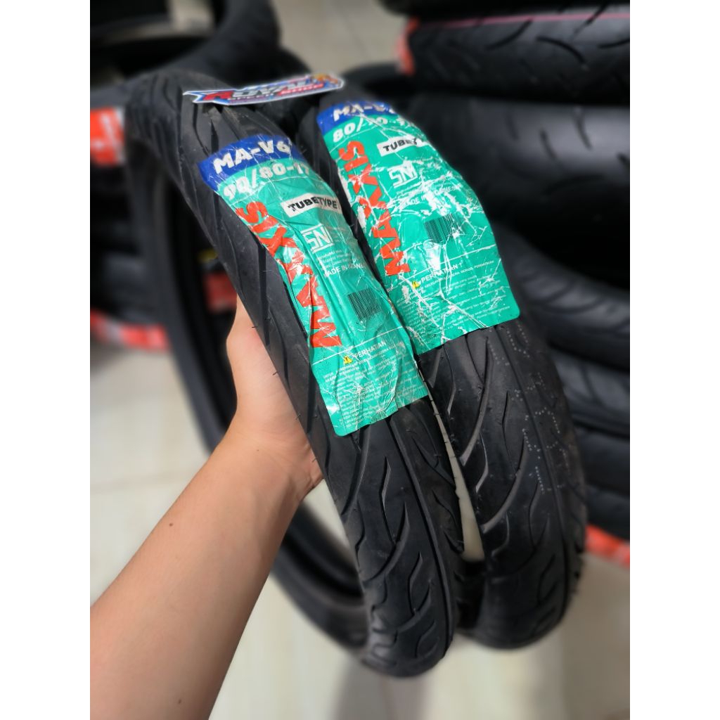 BAN MAXXIS RING 17 90/80  80/90 BAN MAXXIS MA-V6 TUBETYPE 90/80 RING 17 BAN LUAR SEPEDA MOTOR
