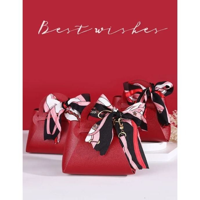MH - goodie bag with scarf - goodie bag leather - tas hampers - tas mini serbaguna - tas hadiah