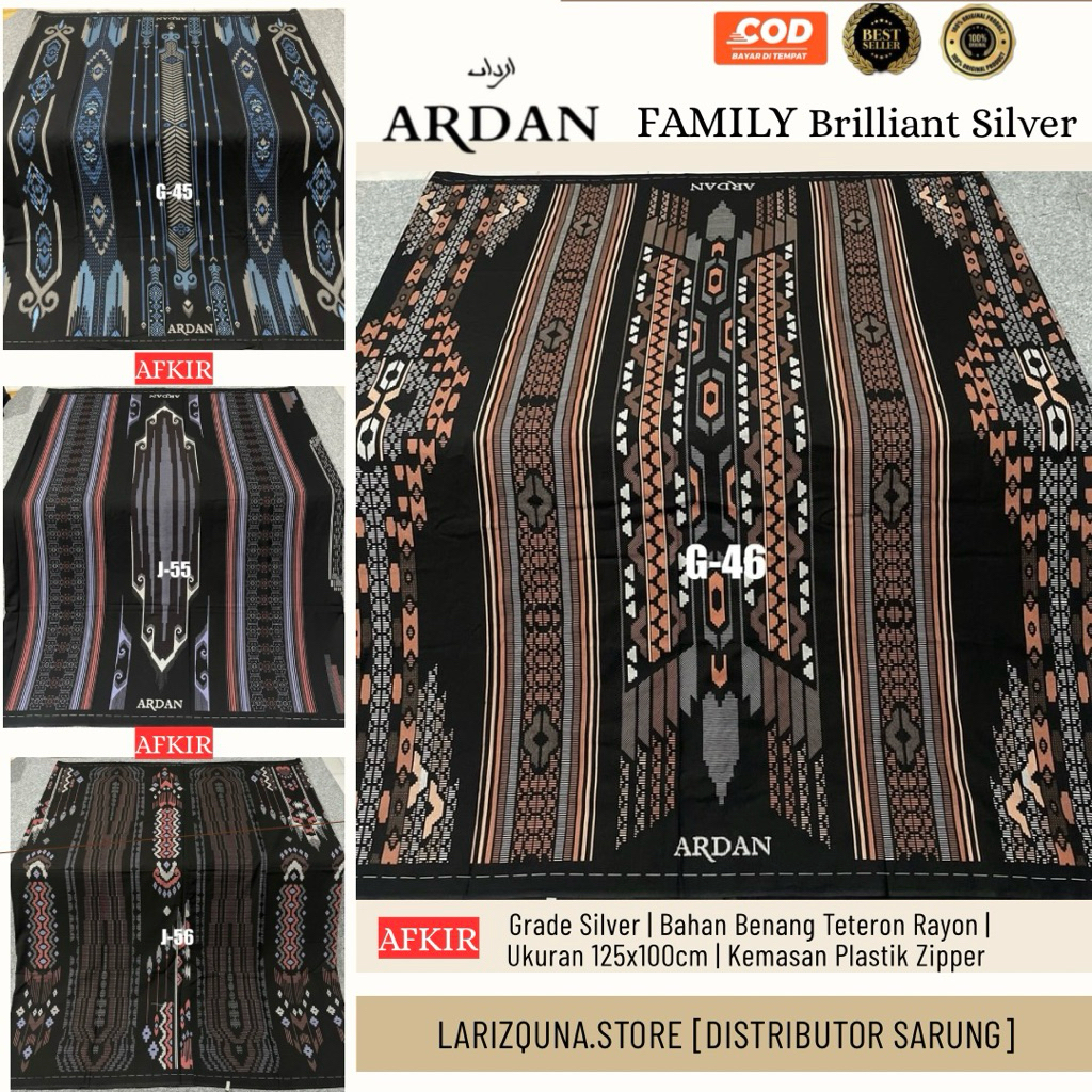 Sarung Ardan Family Brilliant Afkir Ringan - Teteron Rayon, Ukuran 100 x125cm