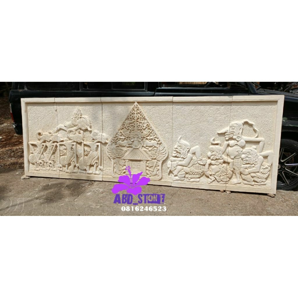 wayang 100x300 gunungan ponokawan pandawa lima hiasan dinding