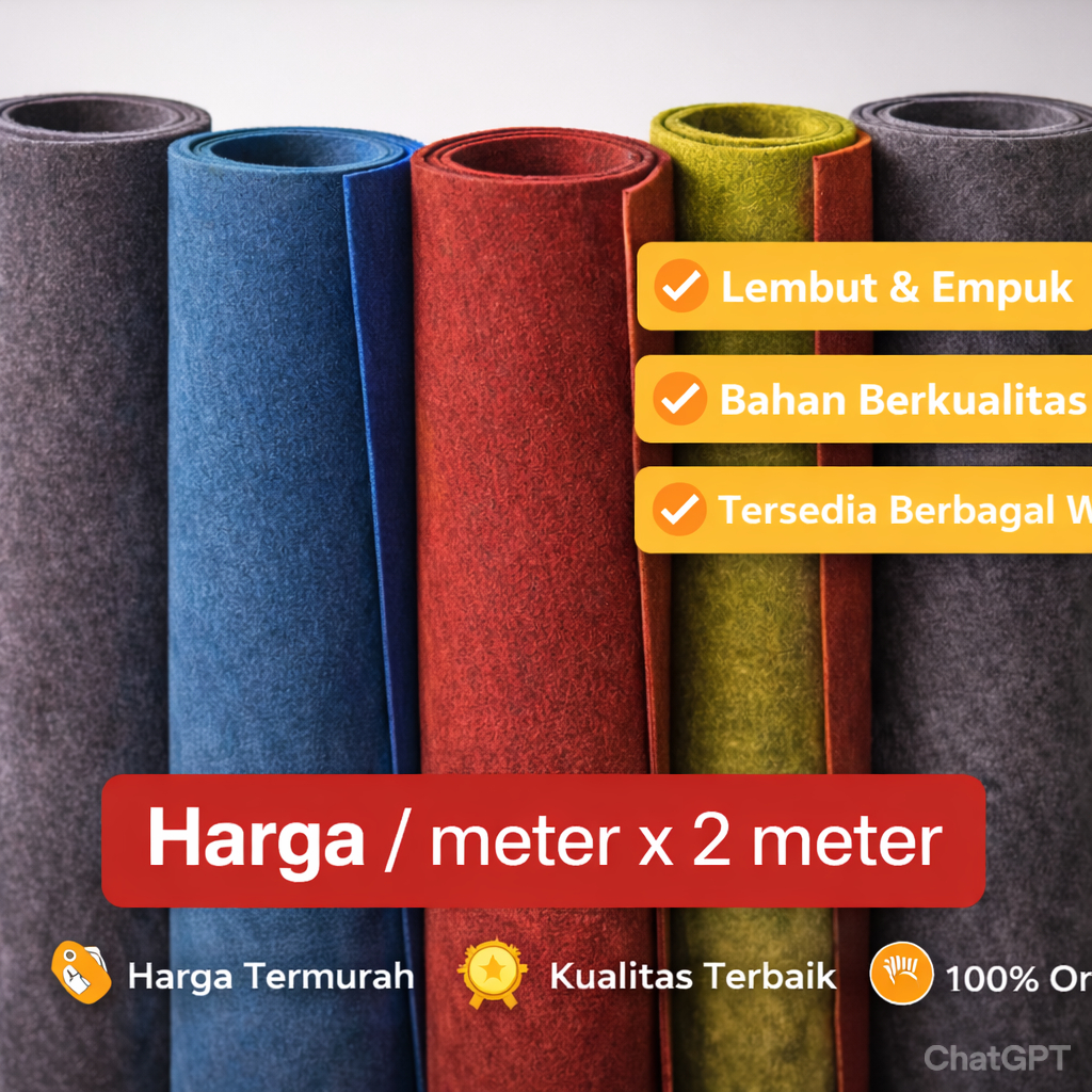 Karpet Mushola Meteran Beludru Polos | Karpet Masjid Babut Halus | Per 1 Meter