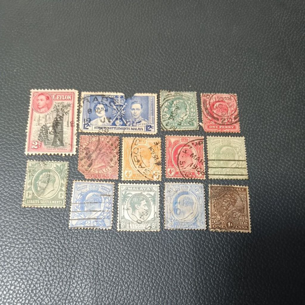 13 pcs prangko British malaya