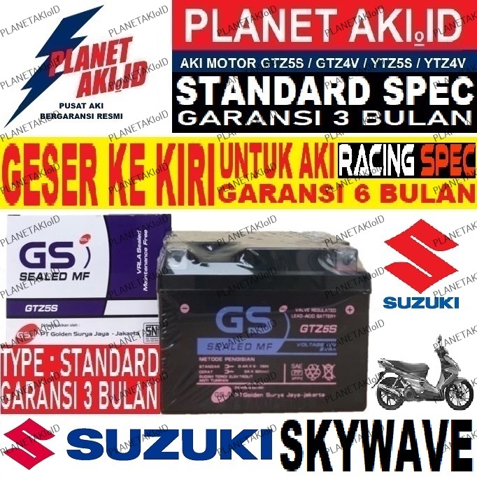 Aki Motor Suzuki Skywave Aki Kering Accu Kering MF GTZ5S