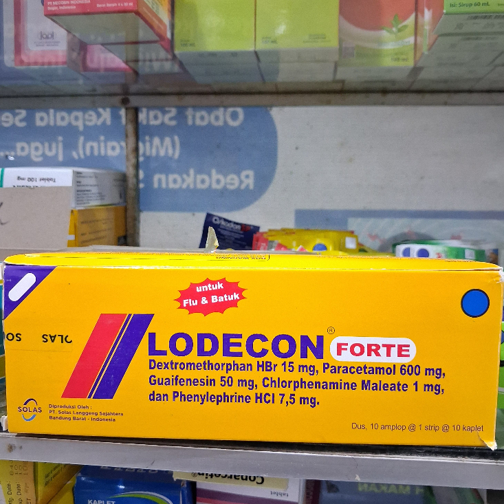 Lodecon Forte 1 Strip 10 Tablet obat yang digunakan untuk mengatasi gejala flu seperti demam, sakit 
