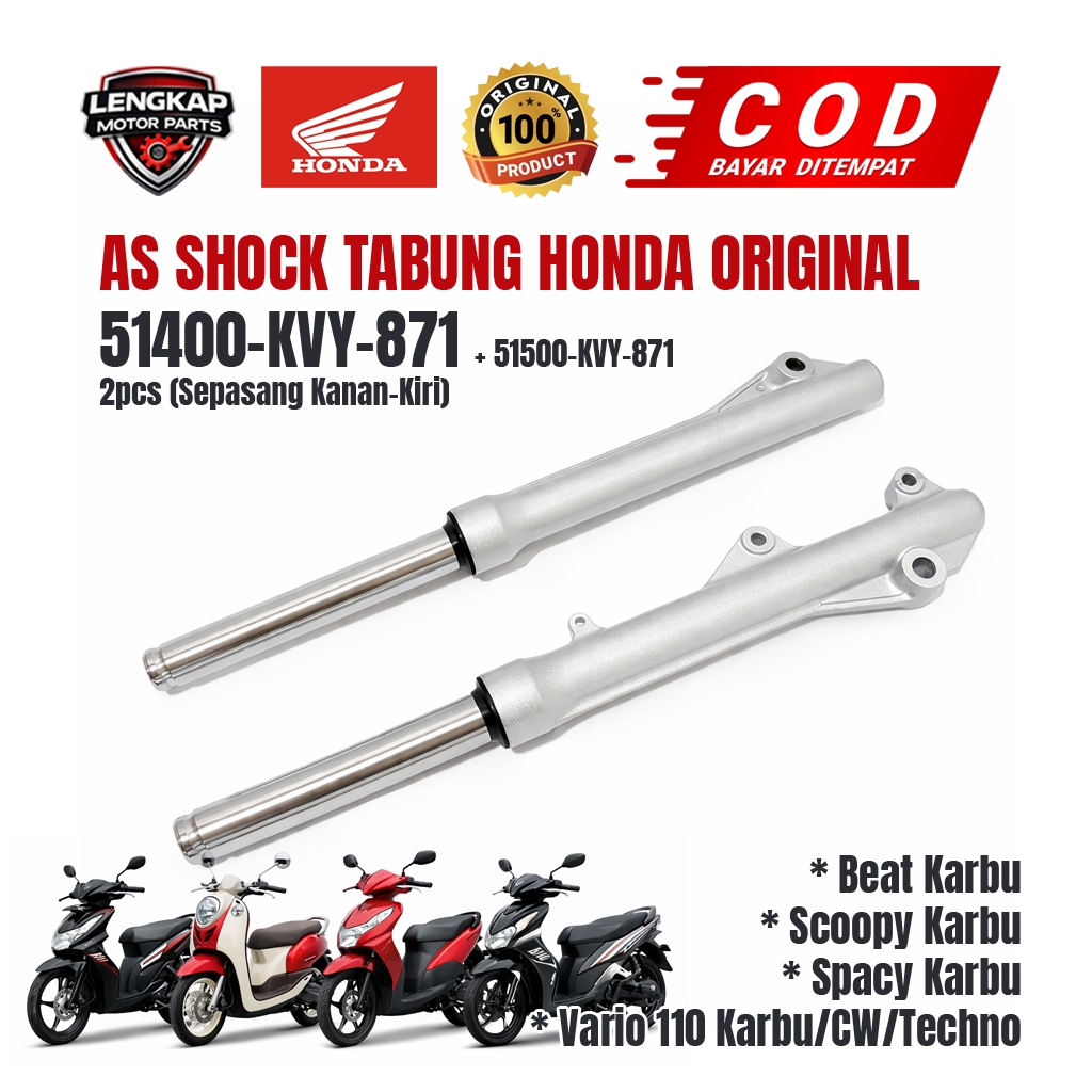 AS SHOCK TABUNG KVY KODE : 51400-KVY-871 ORIGINAL HONDA BEAT KARBU - SCOOPY KARBU - SPACY KARBU - VA