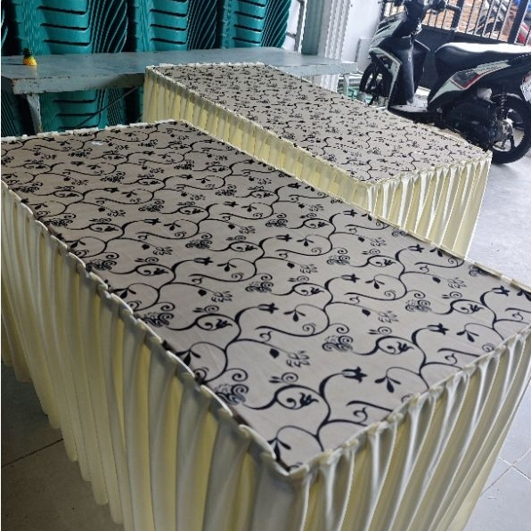 taplak batik krem#taplak meja prasmanan #meja terop #meja tenda