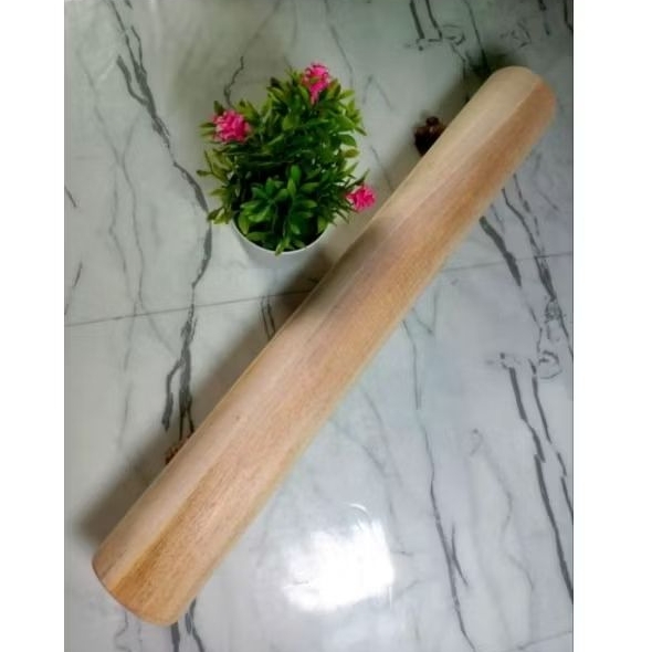dowel / kayu bubut diameter 5 cm panjang 60 cm lubang as 10mm