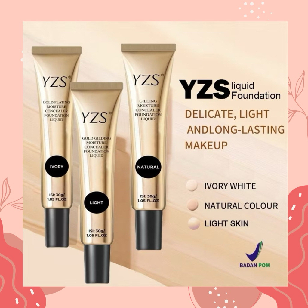(BPOM)YZS Foundation Makeup Penutup Pori Pori dan Bekas Jerawat Glowing Tahan Lama Waterproof