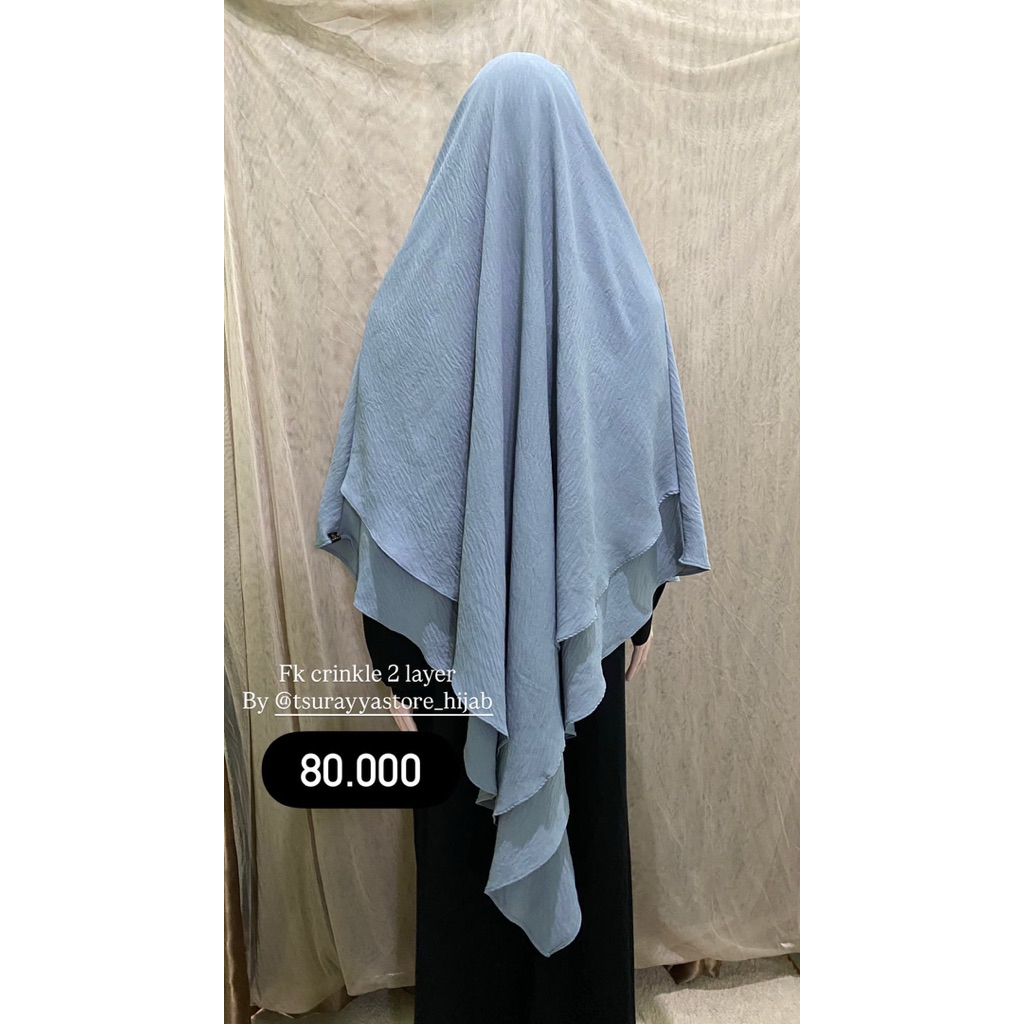 french khimar crinkel 2 layer by tsurayya hijab