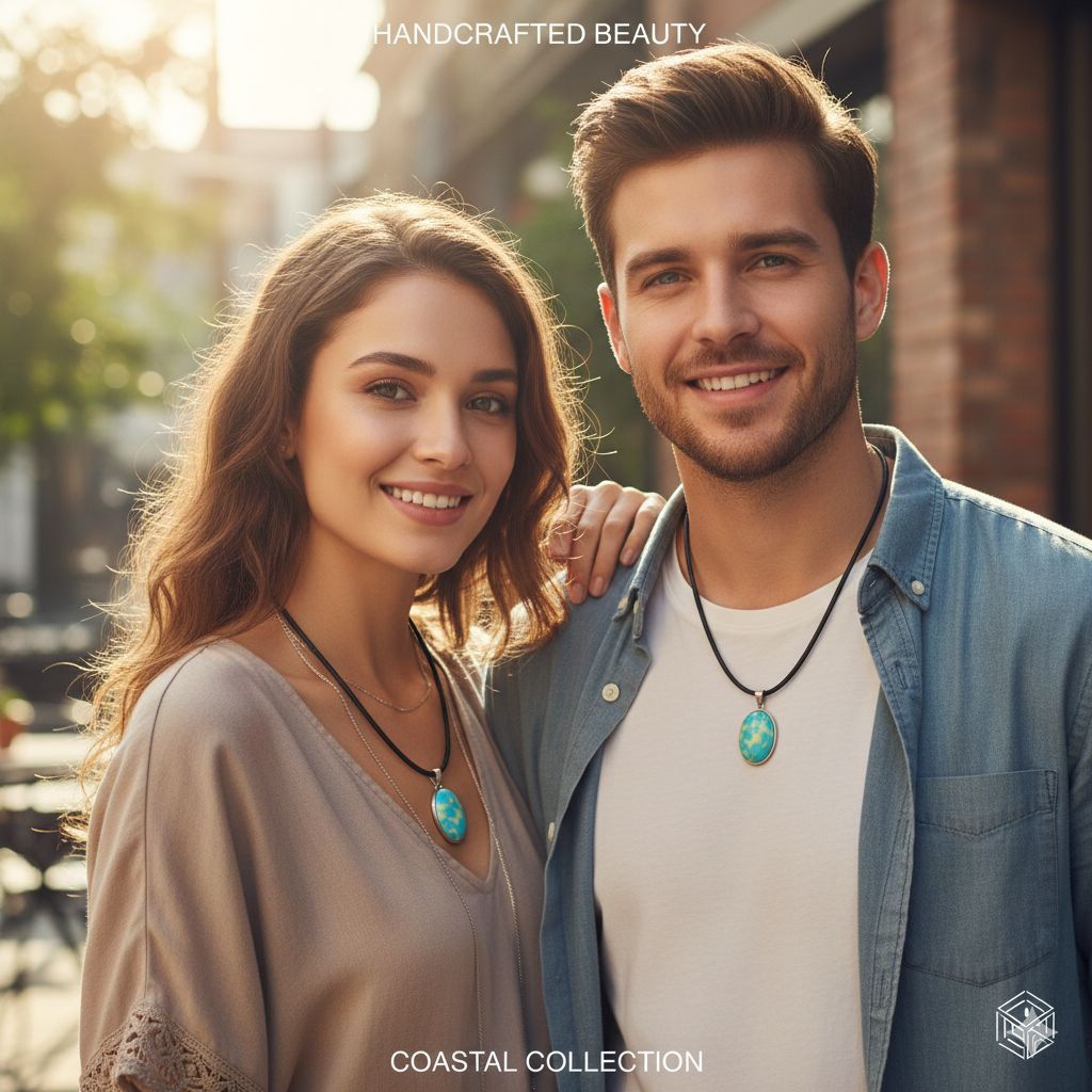 kalung liontin batu akik pirus mesir urat perak tali hitam