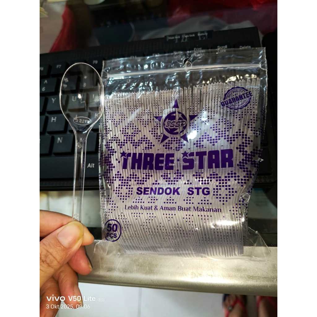 50 PCS] Sendok STG / Sendok Teh Three Star / Sendok STG Warna