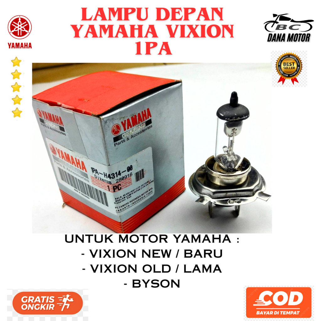 Lampu Depan Vixion Ori / Bohlam Lampu Depan Yamaha Vixion Old Original Primium - 1PA-H4314-00