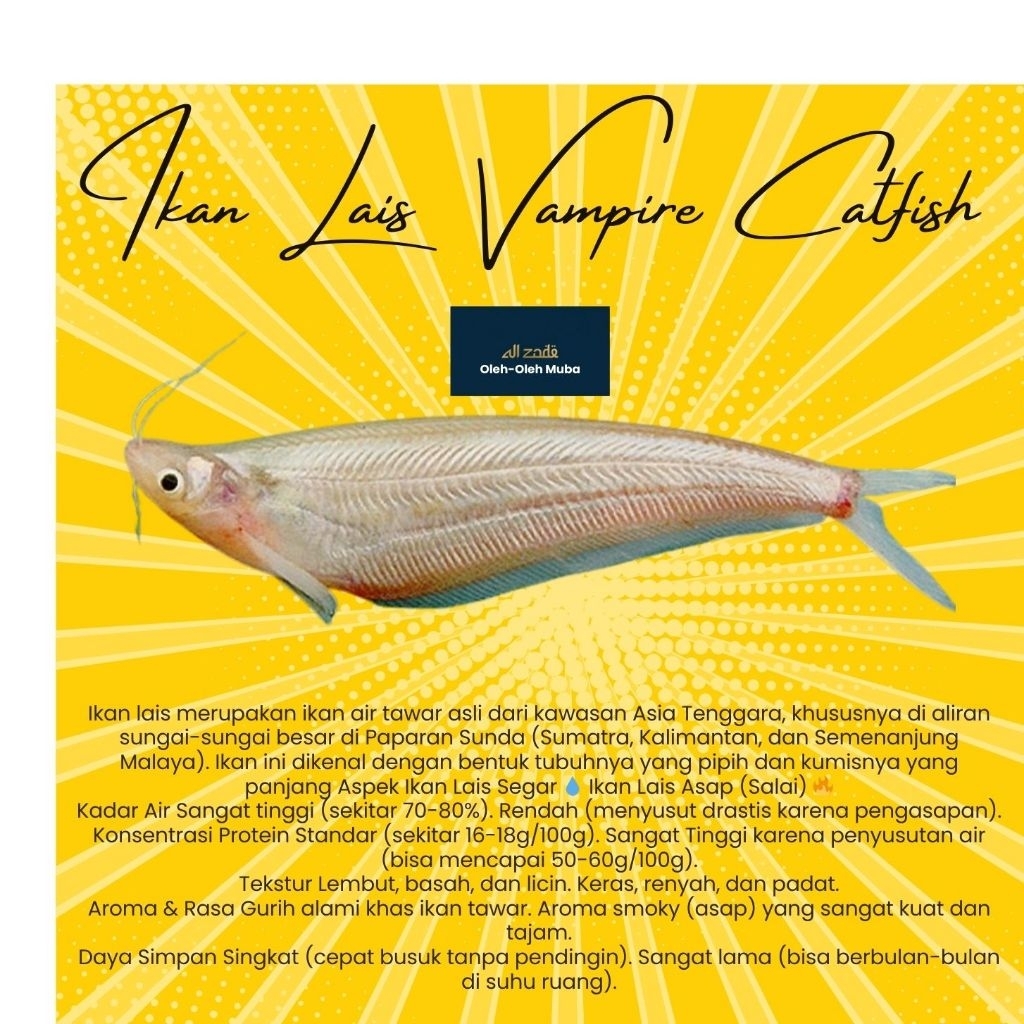 Salai ikan lais/Ikan asap 250 gram