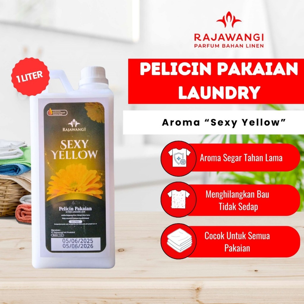 RAJAWANGI Pelicin Pakaian 1L 6 Aroma Sexy Yellow - Rajawangi Laundry