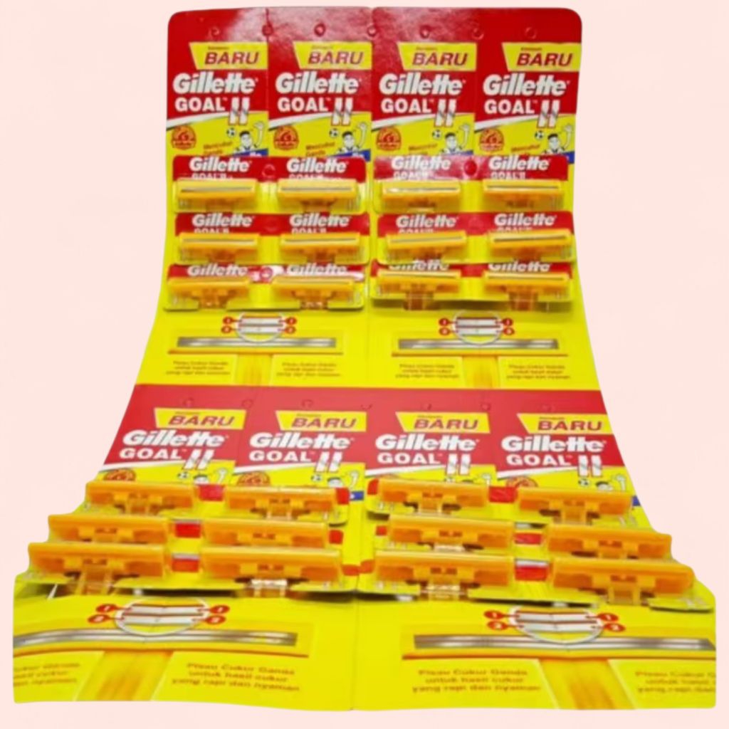 alat cukur/pisau cukur/kerokan jenggot/kumis,Gillette Goal.kuning pisau,2.mata,2