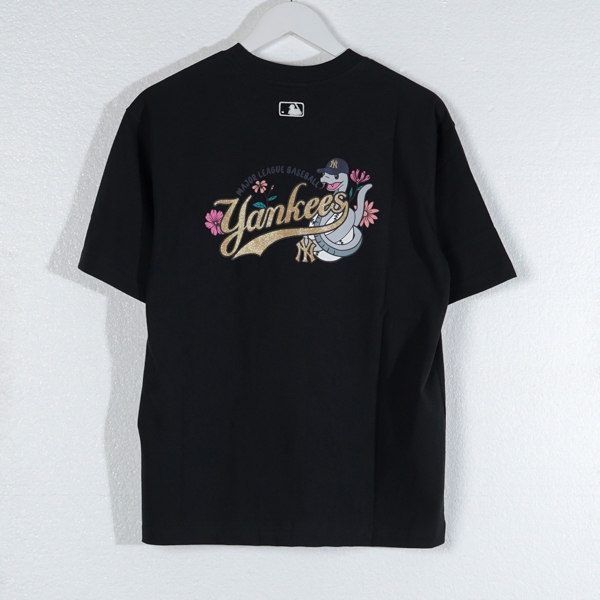 Kaos MLB NY YANKEES FLOWER SNAKE GOLD BLACK TSHIRT 100% ORIGINAL
