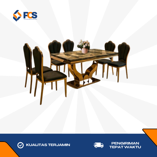 Meja Makan 6 Seat DTS-014 / Meja Makan Mewah / Meja Makan 6 Seat / Meja Makan & Kursi / Meja Makan M