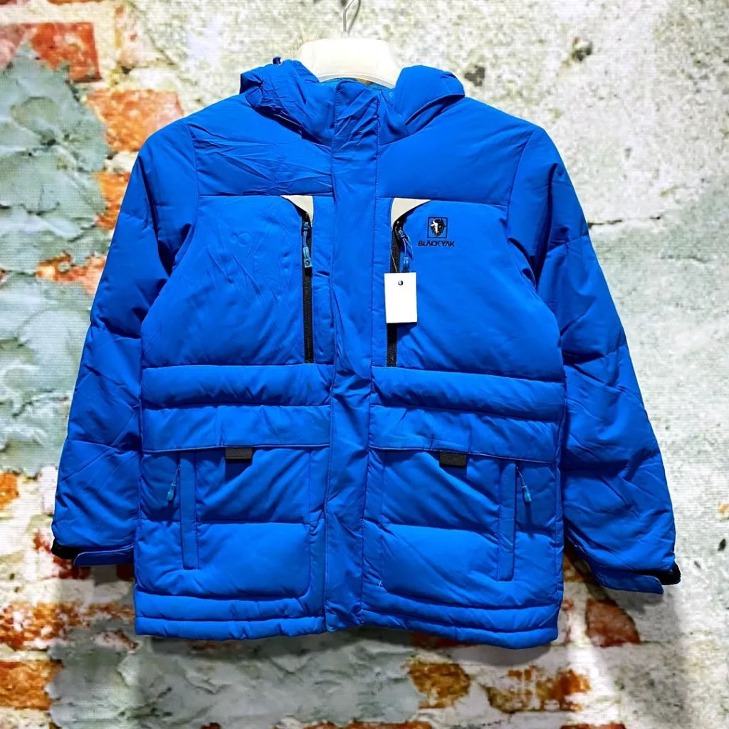 jaket gunung anak BLACK YAK bulu angsa size M (155) hangat bagus anti angin