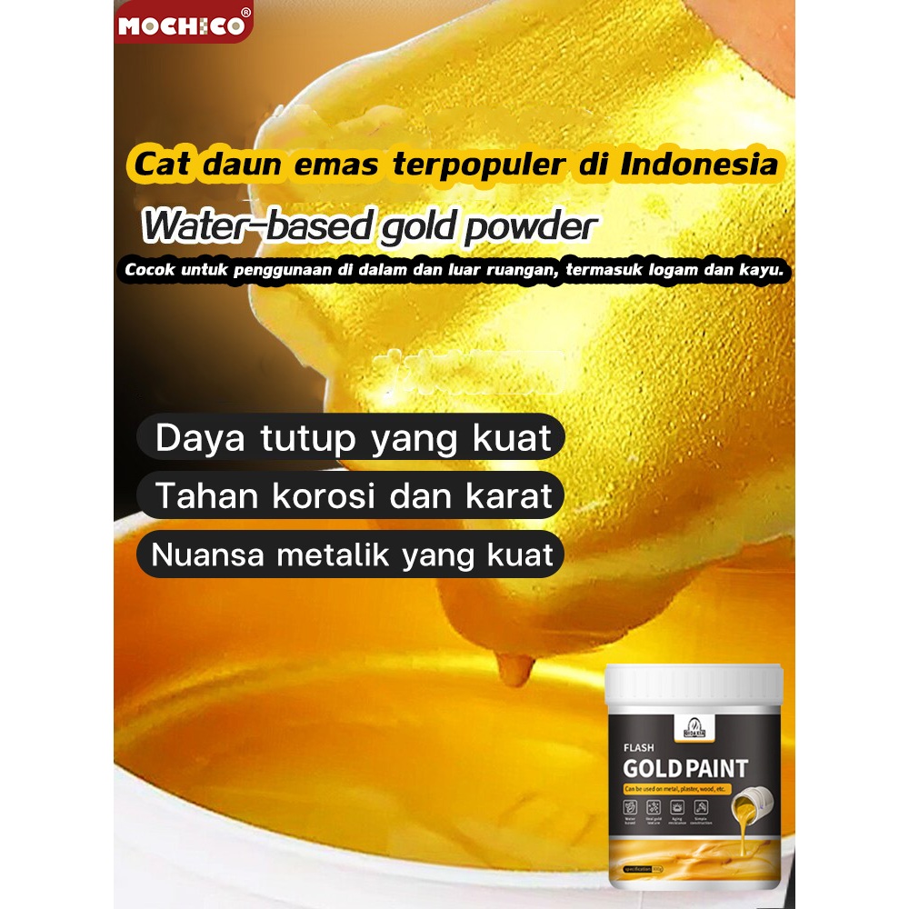 Swaylineshop 99.99%Tekstur Emas Murni Cat Emas Gold Free Kuas Emas Cat Daun Emas Cat Emas Cat Emas