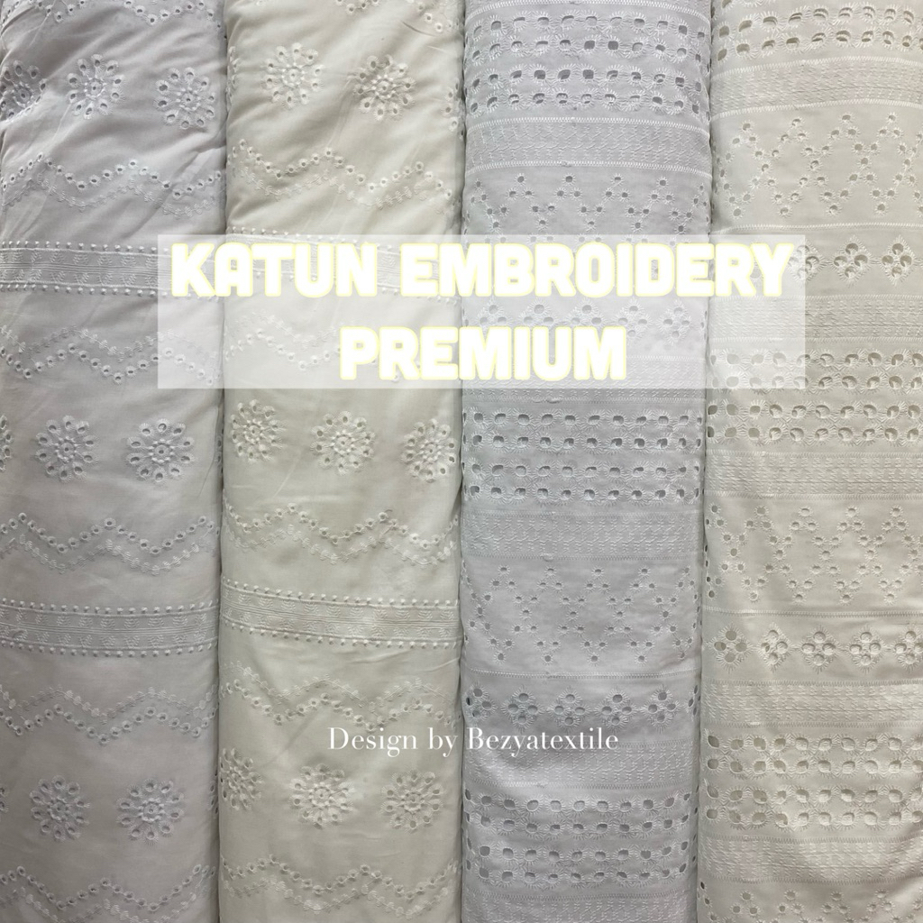 KATUN EMBROIDERY PREMIUM / KATUN BOLONG PUTIH