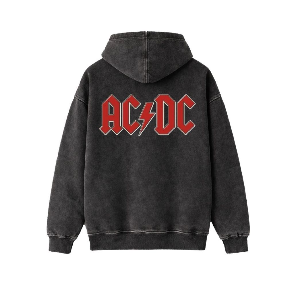 Psycho Crucify "AC DC" Stone Wash Hoodie | Washing | Jaket | Hoodie Band | Hoodie AC DC