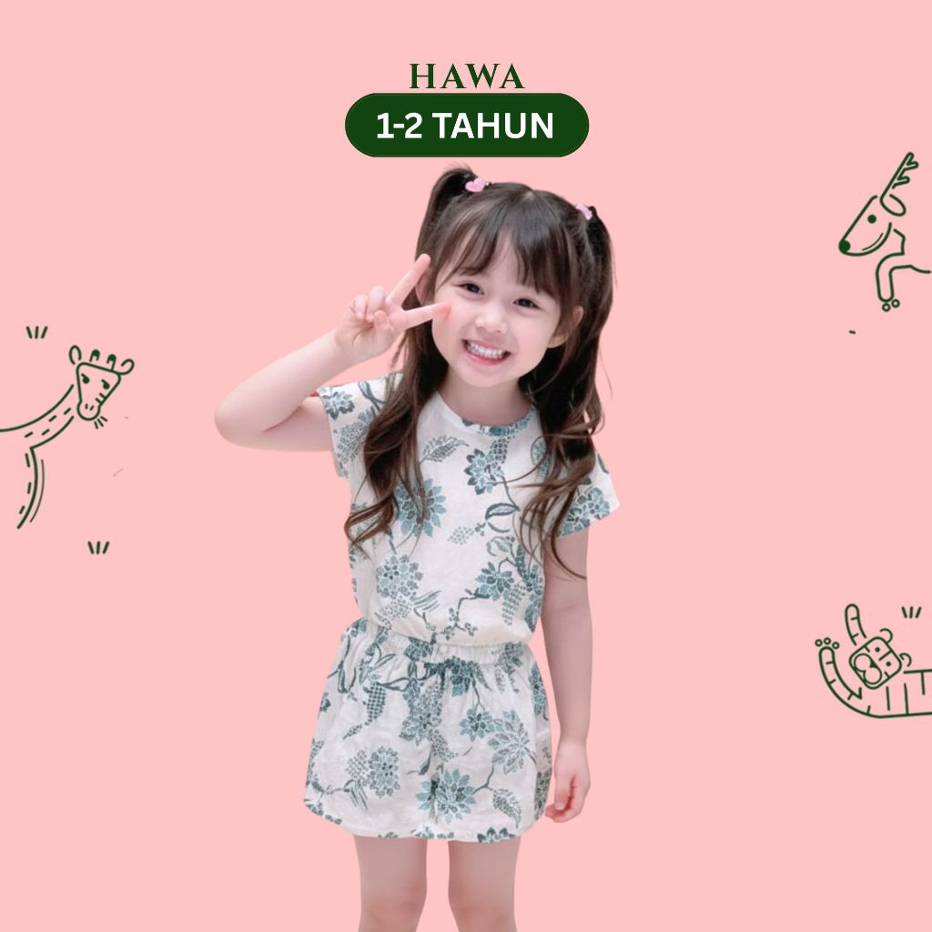 Setelan Vira Baju Atasan Rok Batik Bayi Balita Anak Perempuan 1-2 Tahun Katun Pakaian Lucu Murah Ade