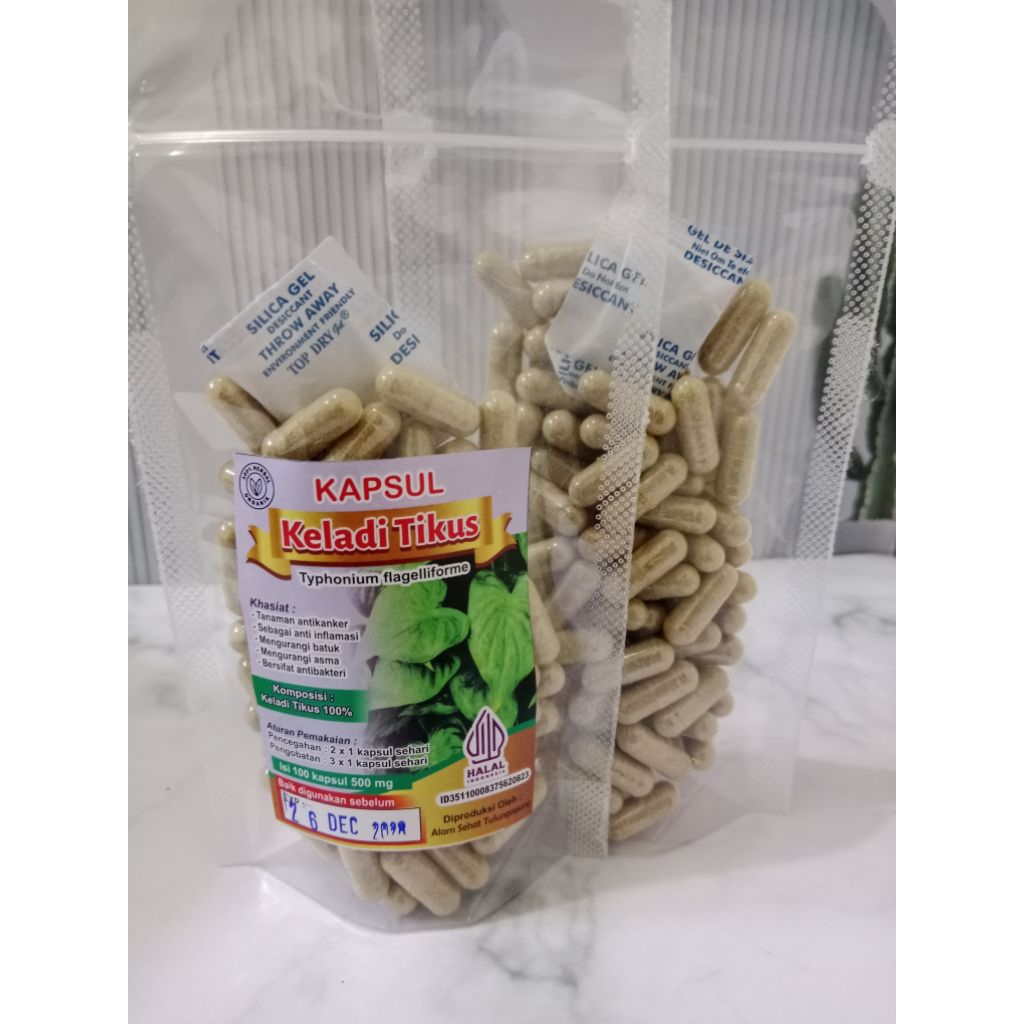 kapsul umbi keladi tikus murni isi 100butir/keladi tikus kapsul /kapsul keladi tikus organik sejuta 