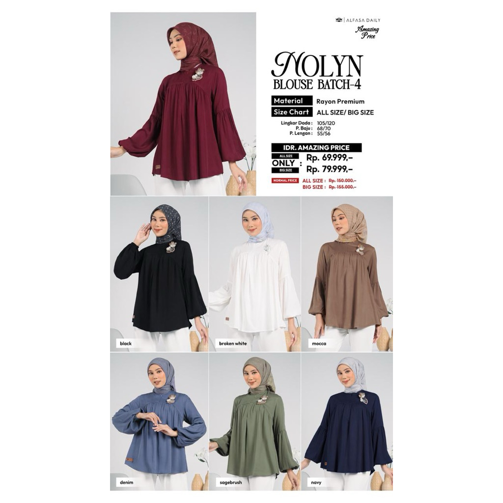 Alfasa Daily - Blouse / Atasan Wanita / Nolyn Blouse Alfasa