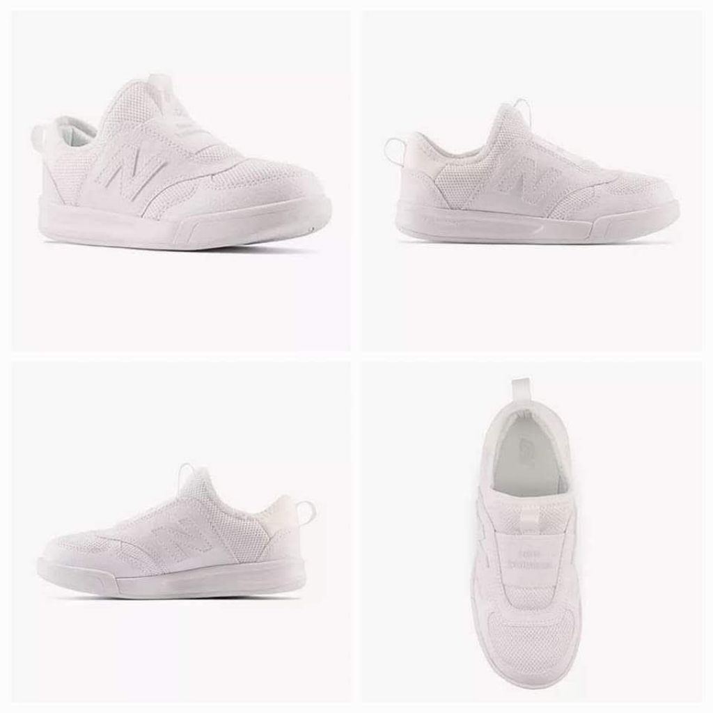 New Balance Kids 300 White Slip on Sneakers Shoes NEWPT300WW1