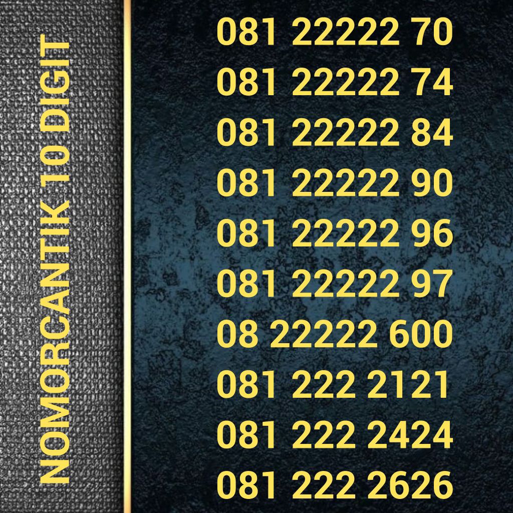 Kartu Perdana SIMPATI 10 Digit - Nomor Cantik 081 22222 70 081 22222 74 081 22222 84 081 22222 90 08