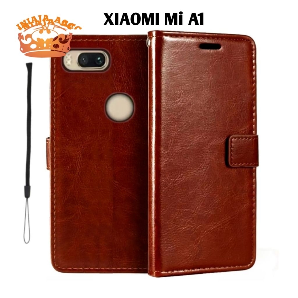CASE XIAOMI Mi A1 LEATHER CASE SARUNG HP DOMPET KULIT FLIP COVER CASE BUKA TUTUP KESING DOMPET