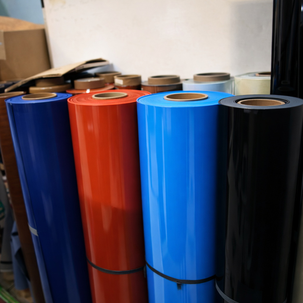 PVC Sheet Biru Tua (BCA) Tebal / Decosheet – Pelapis Finishing Furniture